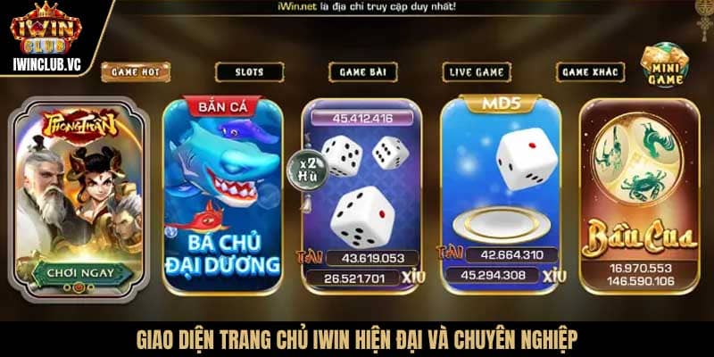 Giao diện Trang chủ IWIN hiện đại và chuyên nghiệp