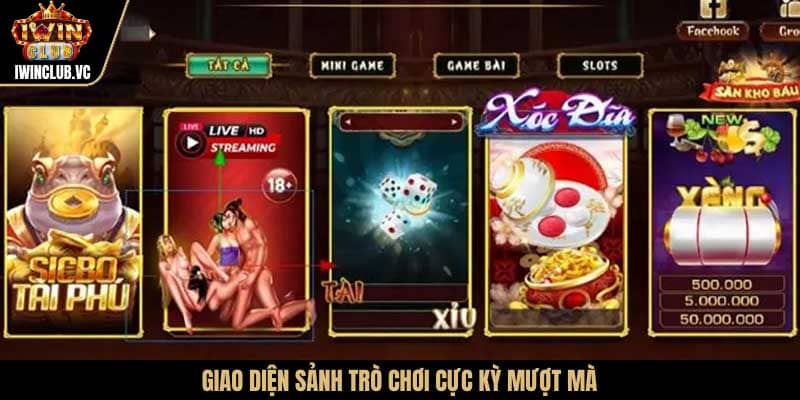Giao diện sảnh trò chơi cực kỳ mượt mà